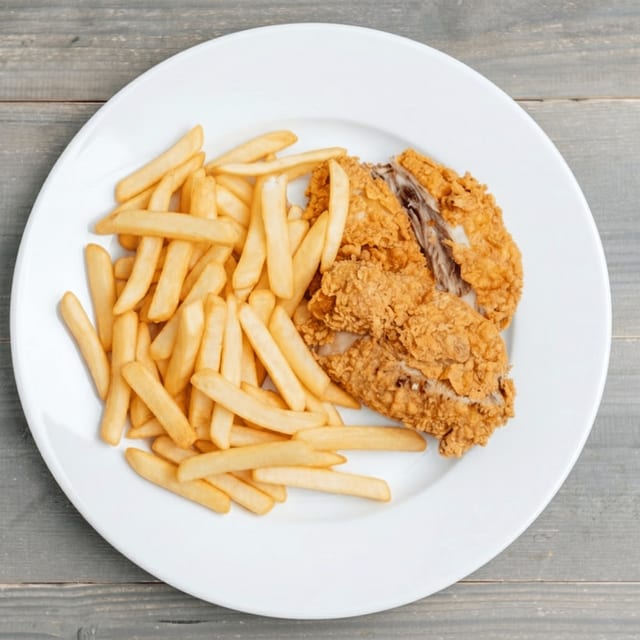 Fried Wings and Fries.